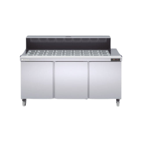 Saladette haut rendement réfrigérée positive 0/+8°C gamme TOP - 3 portes - 1837x805x1242mm